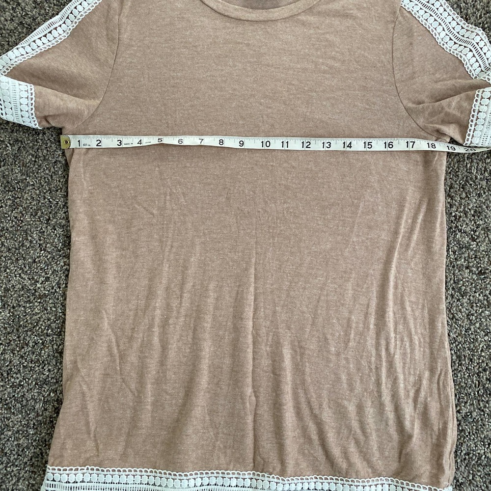 Misia Women's Tan Top with White Lace detail - Small - Picture 4 of 4